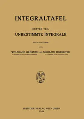 Gröbner / Hofreiter |  Unbestimmte Integrale | eBook | Sack Fachmedien