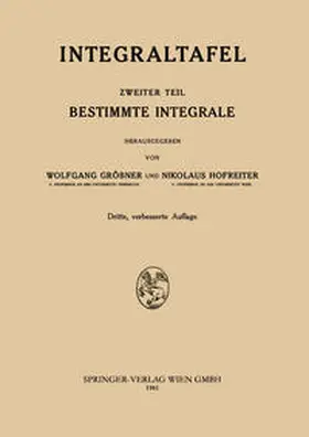Gröbner / Hofreiter |  Integraltafel | eBook | Sack Fachmedien