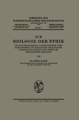 Kant / Frank / Schlick |  Zur Biologie der Ethik | eBook | Sack Fachmedien