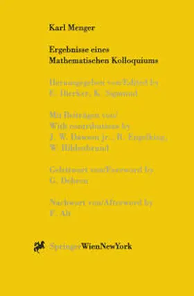 Dierker / Sigmund |  Karl Menger, Ergebnisse eines Mathematischen Kolloquiums | eBook | Sack Fachmedien