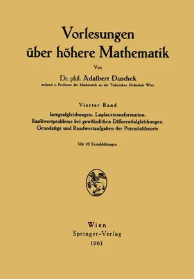 Duschek |  Vorlesungen über höhere Mathematik | Buch |  Sack Fachmedien
