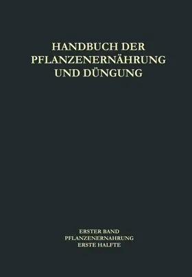 Arnon / Grossmann / Baumeister |  Pflanzenernährung | Buch |  Sack Fachmedien