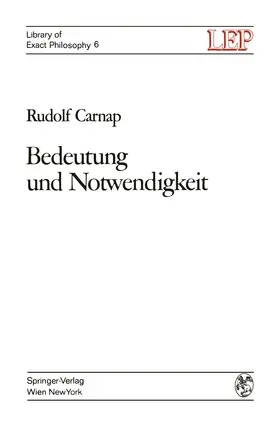 Carnap |  Bedeutung und Notwendigkeit | Buch |  Sack Fachmedien