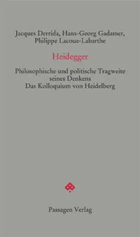 Derrida / Gadamer / Lacoue-Labarthe |  Heidegger | Buch |  Sack Fachmedien