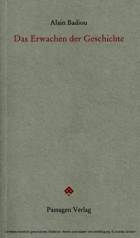 Badiou / Engelmann |  Das Erwachen der Geschichte | eBook | Sack Fachmedien