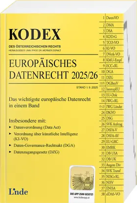 Dörnhöfer / Doralt |  KODEX Europäisches Datenrecht 2025/26 | Buch |  Sack Fachmedien