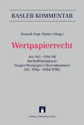 Honsell / Bahar / Vogt |  Wertpapierrecht | Buch |  Sack Fachmedien