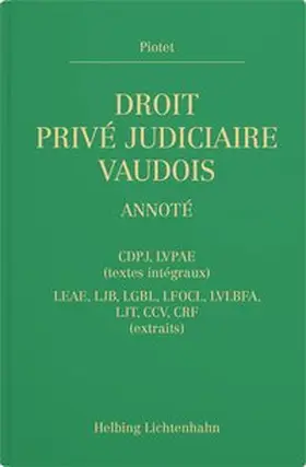 Piotet |  Droit privé judiciaire vaudois annoté | Buch |  Sack Fachmedien