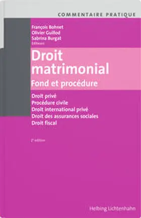 Bohnet / Guillod / Burgat |  Commentaire pratique Droit matrimonial | Buch |  Sack Fachmedien