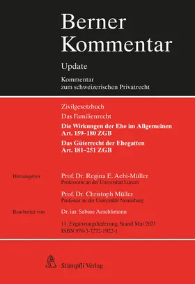 Aebi-Müller / Müller |  Eherecht, Art. 159–251 ZGB, 11. Ergänzungslieferung | Loseblattwerk |  Sack Fachmedien