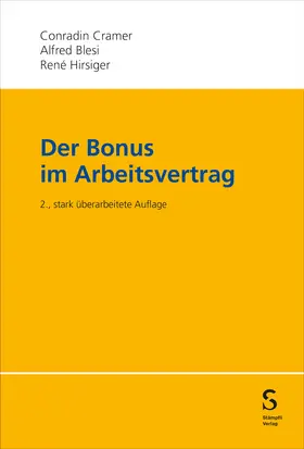 Cramer / Blesi / Hirsiger |  Der Bonus im Arbeitsvertrag | Buch |  Sack Fachmedien