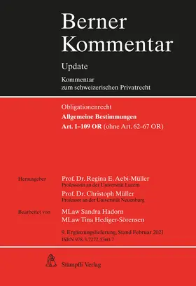 Aebi-Müller / Müller |  Allgemeine Bestimmungen, Art. 1-109 OR (ohne Art. 62-67 OR), 9. Ergänzungslieferung | Loseblattwerk |  Sack Fachmedien