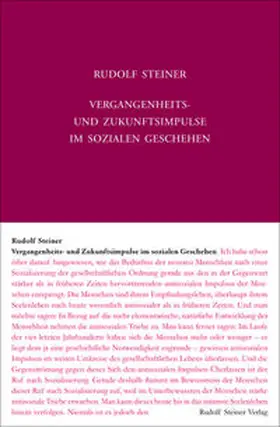 Steiner |  Vergangenheits- und Zukunftsimpulse im sozialen Geschehen | Buch |  Sack Fachmedien