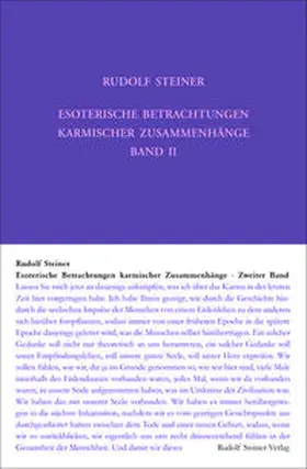 Steiner / Rudolf Steiner Nachlassverwaltung |  Esoterische Betrachtungen karmischer Zusammenhänge | Buch |  Sack Fachmedien