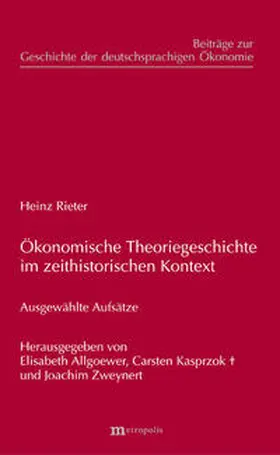 Rieter |  Ökonomische Theoriegeschichte im zeithistorischen Kontext | Buch |  Sack Fachmedien