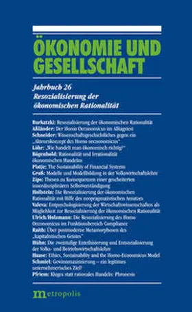 Löhr / Burkatzki |  Ökonomie und Gesellschaft / Resozialisierung der ökonomischen Rationalität | Buch |  Sack Fachmedien