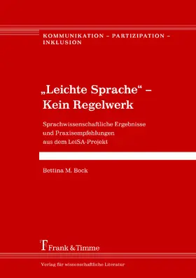 Bock |  'Leichte Sprache' - Kein Regelwerk | eBook | Sack Fachmedien
