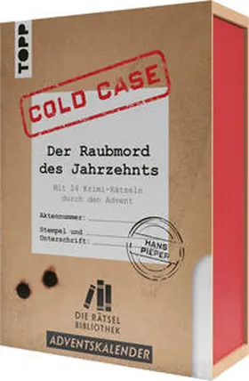 Pieper |  Die Rätselbibliothek. Adventskalender - Cold Case: Der Raubmord des Jahrzehnts: Mit 24 Krimi-Rätseln durch den Advent | Buch |  Sack Fachmedien