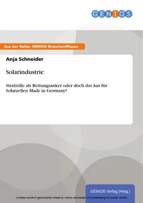 Schneider |  Solarindustrie | eBook | Sack Fachmedien