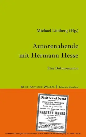 Limberg |  Autorenabende mit Hermann Hesse | eBook | Sack Fachmedien