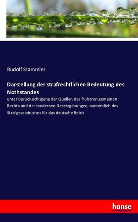 Stammler |  Darstellung der strafrechtlichen Bedeutung des Nothstandes | Buch |  Sack Fachmedien