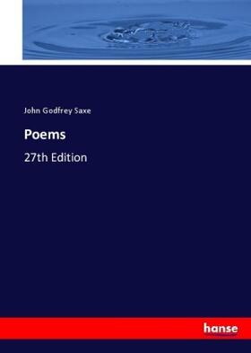 Saxe |  Poems | Buch |  Sack Fachmedien