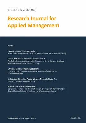 Bingemer / Rommel / Brickau |  Research Journal for Applied Management - Jg. 1, Heft 1 | eBook | Sack Fachmedien