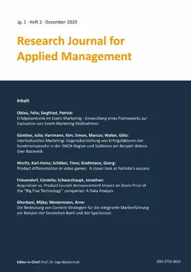 Friesendorf / Ghorbani / Günther |  Research Journal for Applied Management - Jg. 1, Heft 2 | eBook | Sack Fachmedien