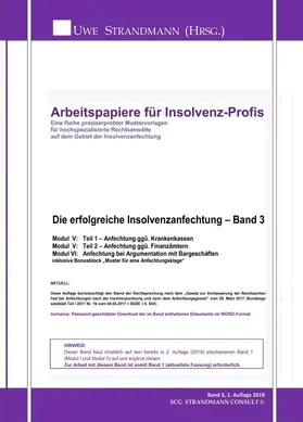 Strandmann |  Die erfolgreiche Insolvenzanfechtung - Band 3 | Buch |  Sack Fachmedien
