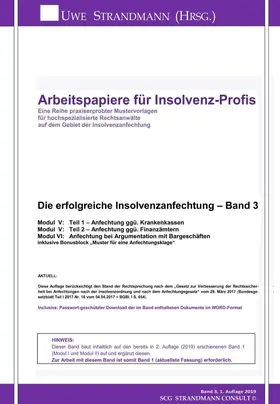 Strandmann |  Die erfolgreiche Insolvenzanfechtung - Band 3 | Buch |  Sack Fachmedien
