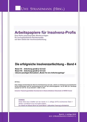 Strandmann |  Die erfolgreiche Insolvenzanfechtung - Band 4 | Buch |  Sack Fachmedien