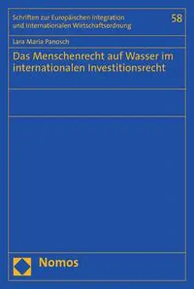 Panosch |  Das Menschenrecht auf Wasser im internationalen Investitionsrecht | eBook | Sack Fachmedien