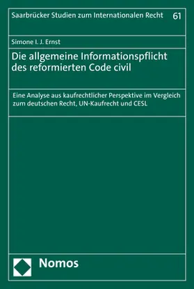 Ernst | Die allgemeine Informationspflicht des reformierten Code civil | E-Book | sack.de