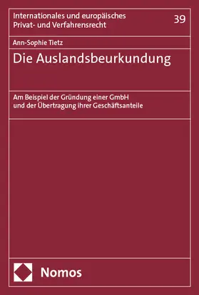 Tietz |  Die Auslandsbeurkundung | eBook | Sack Fachmedien