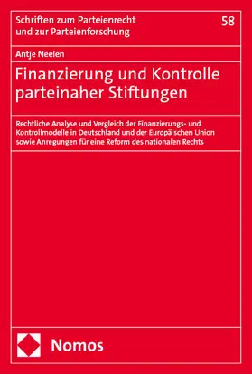 Neelen |  Finanzierung und Kontrolle parteinaher Stiftungen | eBook | Sack Fachmedien