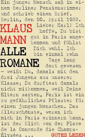 Mann |  Klaus Mann - Alle Romane | eBook | Sack Fachmedien