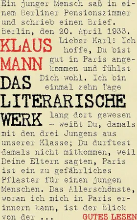 Mann |  Klaus Mann - Das literarische Werk | eBook | Sack Fachmedien