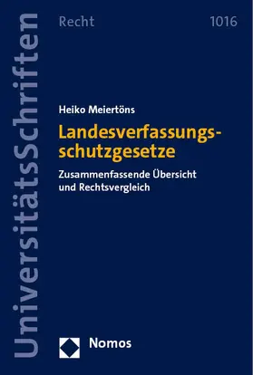 Meiertöns |  Landesverfassungsschutzgesetze | Buch |  Sack Fachmedien