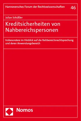Schüßler |  Kreditsicherheiten von Nahbereichspersonen | Buch |  Sack Fachmedien