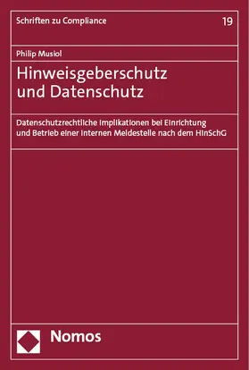 Musiol |  Hinweisgeberschutz und Datenschutz | Buch |  Sack Fachmedien