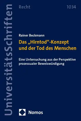 Beckmann |  Das "Hirntod"-Konzept und der Tod des Menschen | Buch |  Sack Fachmedien
