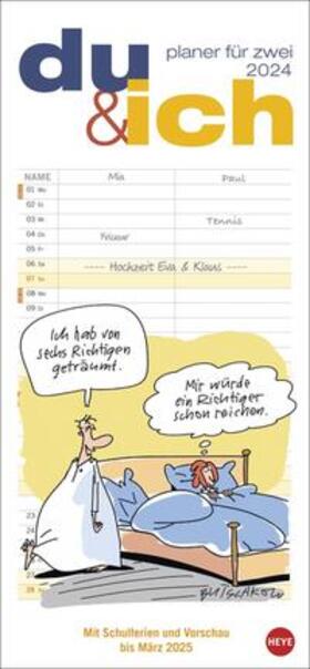  Peter Butschkow: Du & ich Planer für zwei 2024. Wand-Kalender 2024 zum Eintragen mit den bekannten Cartoons aus dem Pärchenalltag. Kalender für 2 mit Platz für Termine. | Sonstiges |  Sack Fachmedien