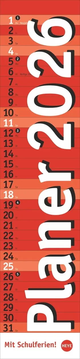 Heye |  Langplaner, rot 2026 | Sonstiges |  Sack Fachmedien