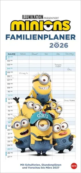 Minions Familienplaner 2026 | Sonstiges |  Sack Fachmedien