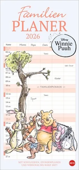  Winnie Puuh Familienplaner 2026 | Sonstiges |  Sack Fachmedien