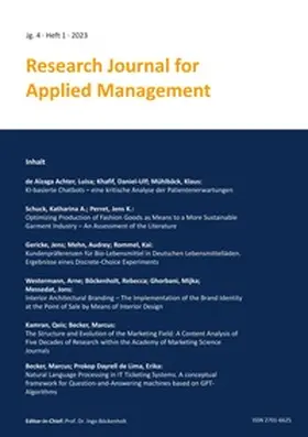 Rommel / Westermann / Böckenholt |  Research Journal for Applied Management - Jg. 4, Heft 1 | Buch |  Sack Fachmedien