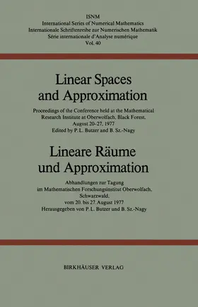 Szökefalvi-Nagy / Butzer |  Linear Spaces and Approximation / Lineare Räume und Approximation | Buch |  Sack Fachmedien