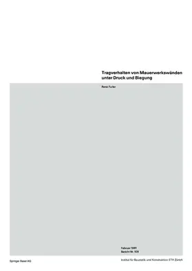 Furler |  Tragverhalten von Mauerwerkswänden unter Druck und Biegung | Buch |  Sack Fachmedien
