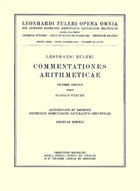 Euler / Rudio |  Commentationes arithmeticae | Buch |  Sack Fachmedien