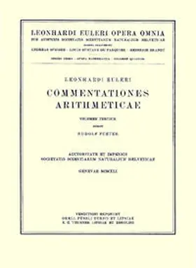 Euler / Rudio / Krazer |  Commentationes algebraicae ad theoriam aequationum pertinentes | Buch |  Sack Fachmedien